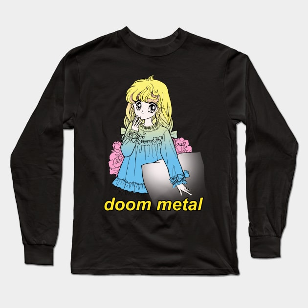 Doom Metal / Aesthetic Nihilist Meme Design Long Sleeve T-Shirt by DankFutura